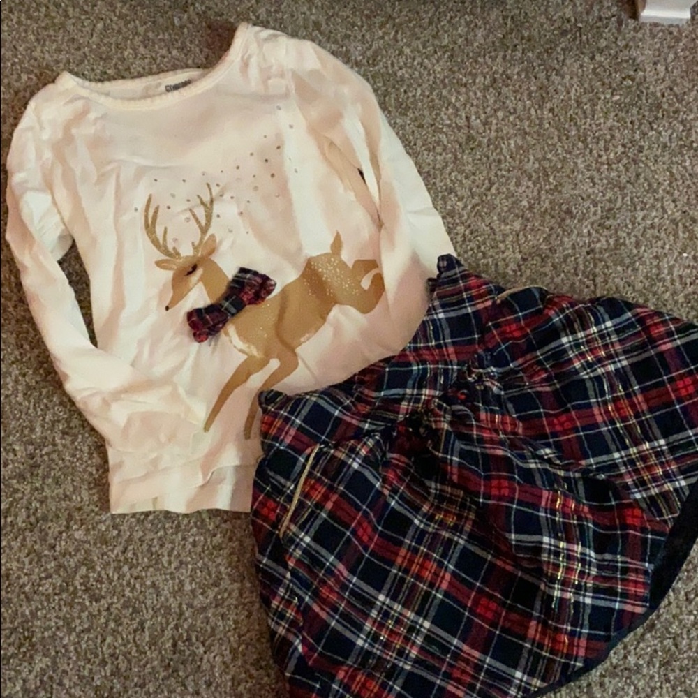 Gymboree plaid reindeer outfit